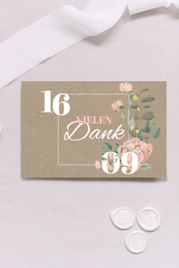 Vintage Dankeskarte Danksagung Hochzeit - Vintage Dankeskarten - Hochzeitsplaza Kartenshop